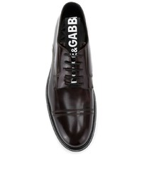 dunkellila Leder Derby Schuhe von Dolce & Gabbana