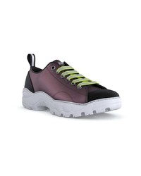 dunkellila Leder niedrige Sneakers von Swear