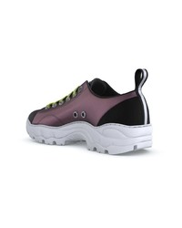 dunkellila Leder niedrige Sneakers von Swear