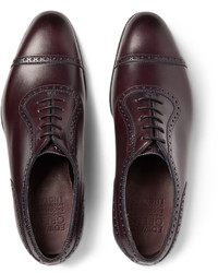 dunkellila Leder Oxford Schuhe von Edward Green