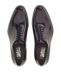 dunkellila Leder Oxford Schuhe von Ferragamo