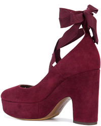 dunkellila Leder Pumps von Tabitha Simmons