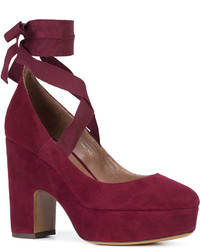 dunkellila Leder Pumps von Tabitha Simmons