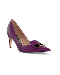 dunkellila Leder Pumps von Sergio Rossi