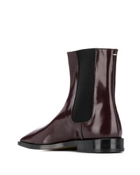 dunkellila Leder Stiefeletten von Maison Margiela