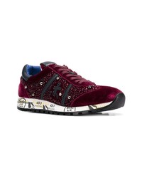 dunkellila niedrige Sneakers von Premiata