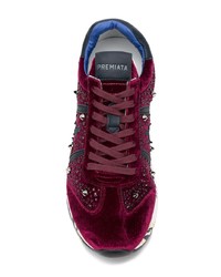 dunkellila niedrige Sneakers von Premiata