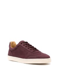 dunkellila niedrige Sneakers von Brunello Cucinelli