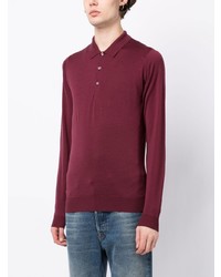 dunkellila Polo Pullover von John Smedley