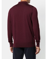 dunkellila Polo Pullover von Loro Piana