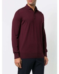 dunkellila Polo Pullover von Loro Piana