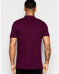 dunkellila Polohemd von Asos