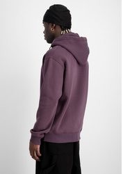 dunkellila Pullover mit einem Kapuze von Alpha Industries