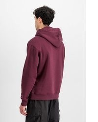 dunkellila Pullover mit einem Kapuze von Alpha Industries