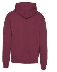 dunkellila Pullover mit einem Kapuze von Fruit of the Loom
