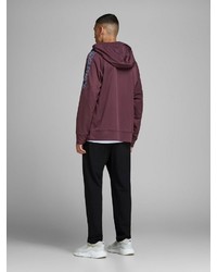 dunkellila Pullover mit einem Kapuze von Jack & Jones