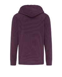 dunkellila Pullover mit einem Kapuze von recolution