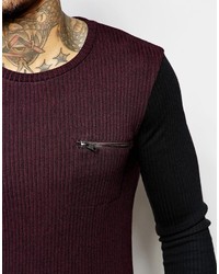 dunkellila Pullover mit einem Rundhalsausschnitt von Asos