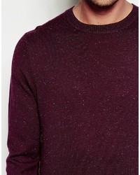 dunkellila Pullover mit einem Rundhalsausschnitt von Asos