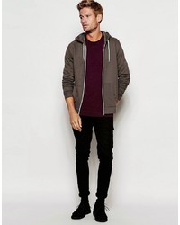 dunkellila Pullover mit einem Rundhalsausschnitt von Asos