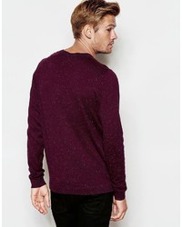 dunkellila Pullover mit einem Rundhalsausschnitt von Asos