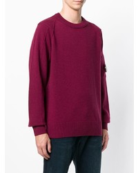 dunkellila Pullover mit einem Rundhalsausschnitt von CP Company