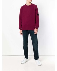 dunkellila Pullover mit einem Rundhalsausschnitt von CP Company