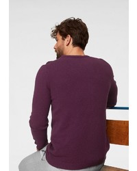 dunkellila Pullover mit einem Rundhalsausschnitt von Joop Jeans