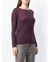 dunkellila Pullover mit einem Rundhalsausschnitt von Lorena Antoniazzi