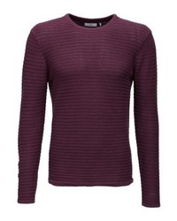dunkellila Pullover mit einem Rundhalsausschnitt von Minimum