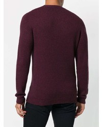 dunkellila Pullover mit einem Rundhalsausschnitt von Roberto Collina