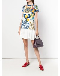 dunkellila Satchel-Tasche aus Leder von Dolce & Gabbana