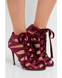 dunkellila Satinsandalen von Tom Ford