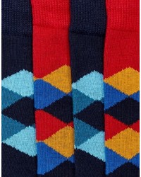 dunkellila Socken mit Argyle-Muster von Jack and Jones