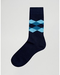 dunkellila Socken mit Argyle-Muster von Jack and Jones