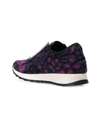 dunkellila Sportschuhe mit Leopardenmuster von Just Cavalli