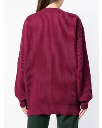 dunkellila Strick Oversize Pullover von Department 5