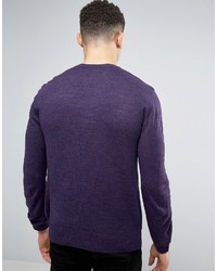 dunkellila Strick Pullover mit einem Rundhalsausschnitt von French Connection