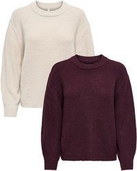 dunkellila Strick Pullover von Only