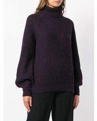 dunkellila Strick Rollkragenpullover von Goat