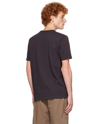 dunkellila T-Shirt mit einem Rundhalsausschnitt von YMC