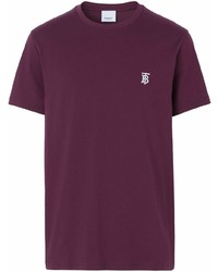 dunkellila T-Shirt mit einem Rundhalsausschnitt von Burberry