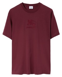dunkellila T-Shirt mit einem Rundhalsausschnitt von Burberry