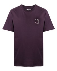 dunkellila T-Shirt mit einem Rundhalsausschnitt von Carhartt WIP