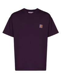 dunkellila T-Shirt mit einem Rundhalsausschnitt von Carhartt WIP