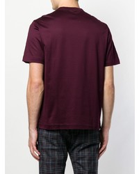 dunkellila T-Shirt mit einem Rundhalsausschnitt von Brioni