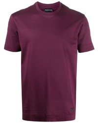 dunkellila T-Shirt mit einem Rundhalsausschnitt von Emporio Armani