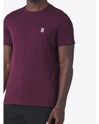 dunkellila T-Shirt mit einem Rundhalsausschnitt von Burberry