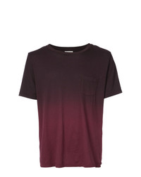 dunkellila T-Shirt mit einem Rundhalsausschnitt von Saint Laurent