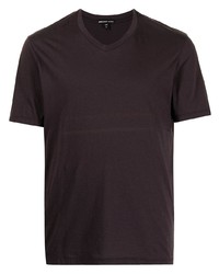 dunkellila T-Shirt mit einem V-Ausschnitt von James Perse